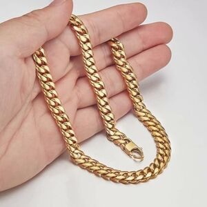18k Gold 6mm Cuban Link Chain Necklace NWT